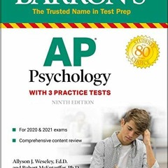✔️ [PDF] Download AP Psychology: With 3 Practice Tests (Barron's Test Prep) by  Allyson J. Wesel