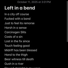 You thought of me;I fantasize//You thought of hiding;My nostrils flare (DEMO MASTER)