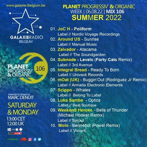 Marc Denuit // Planet Progressiv' Podcast Mix 106 Week 06.08.22 Galaxie Radio Belgium