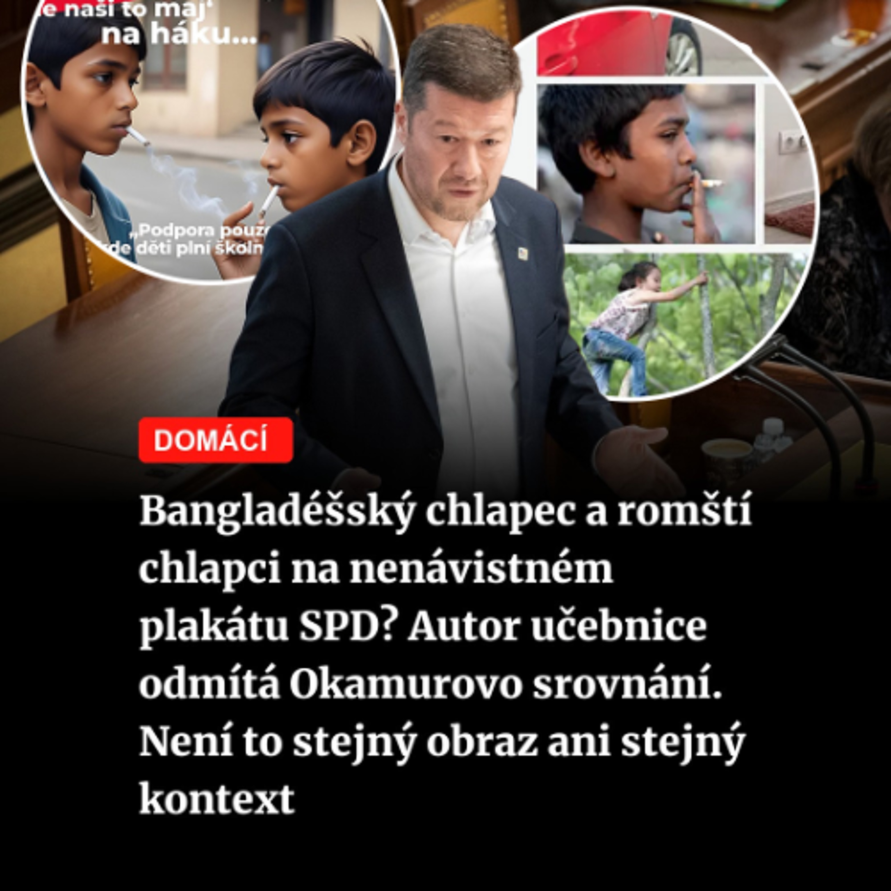 Čteme Romea.cz: Bangladéšský chlapec a romští chlapci na nenávistném plakátu SPD? Autor učebnice odmítá Okamurovo srovnání. Není to stejný obraz ani stejný kontext episode artwork