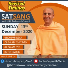 Satsang With HH Radhanath Swami at ISKCON Chowpatty on 13th Dec 2020