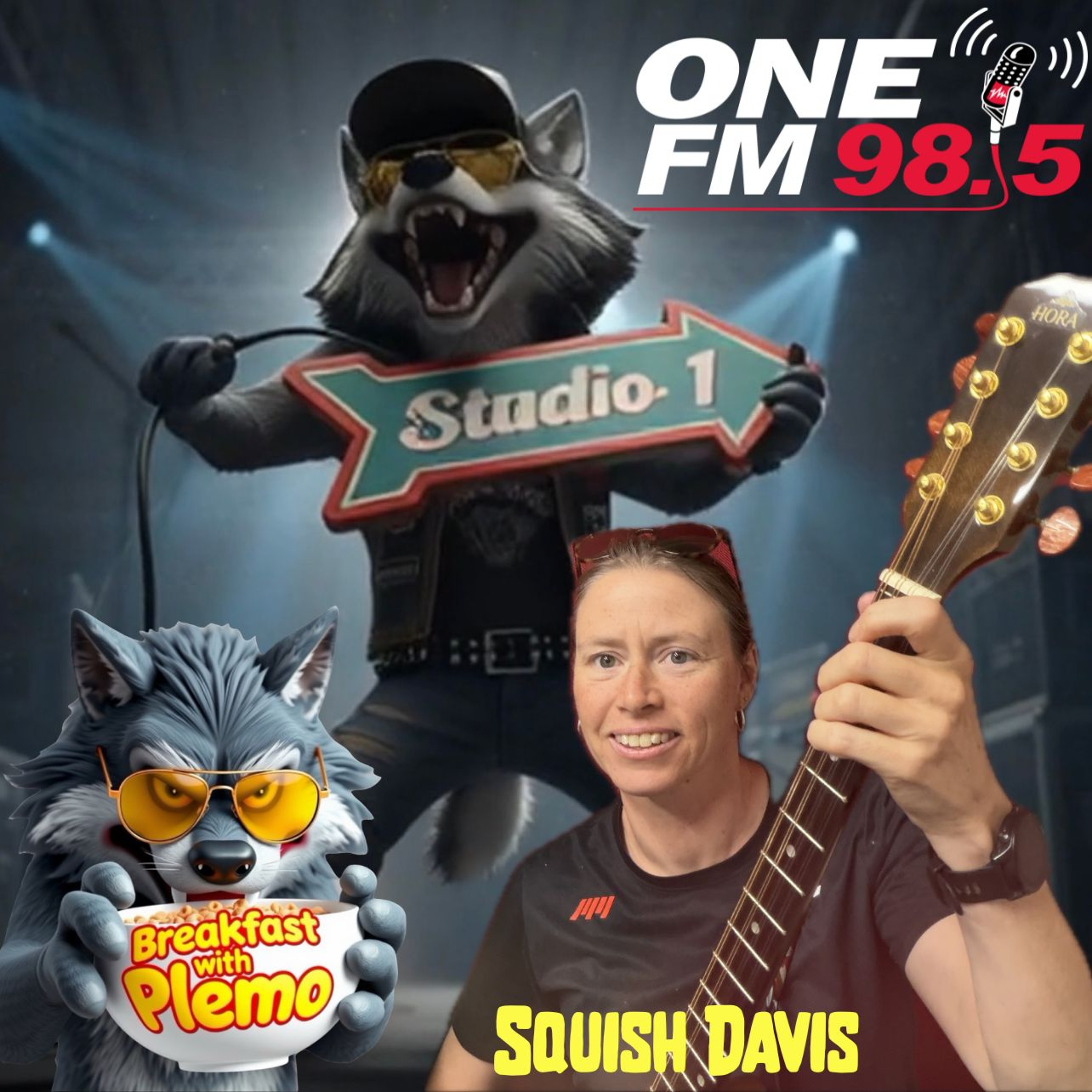 Folk Musician Squish Davis plays some live music in the One FM studio