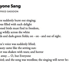 28 Everyone Sang by Siegfried Sassoon
