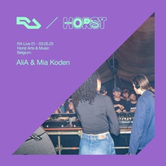RA Live - AliA & Mia Koden - Horst Arts & Music 2025, Belgium