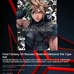 Final Fantasy VII Remake: Material Ultimania Read Book