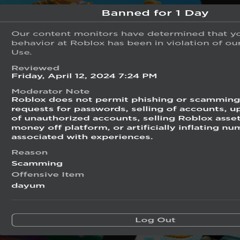 Banned For A Day (ROBLOX DISSTRACK)