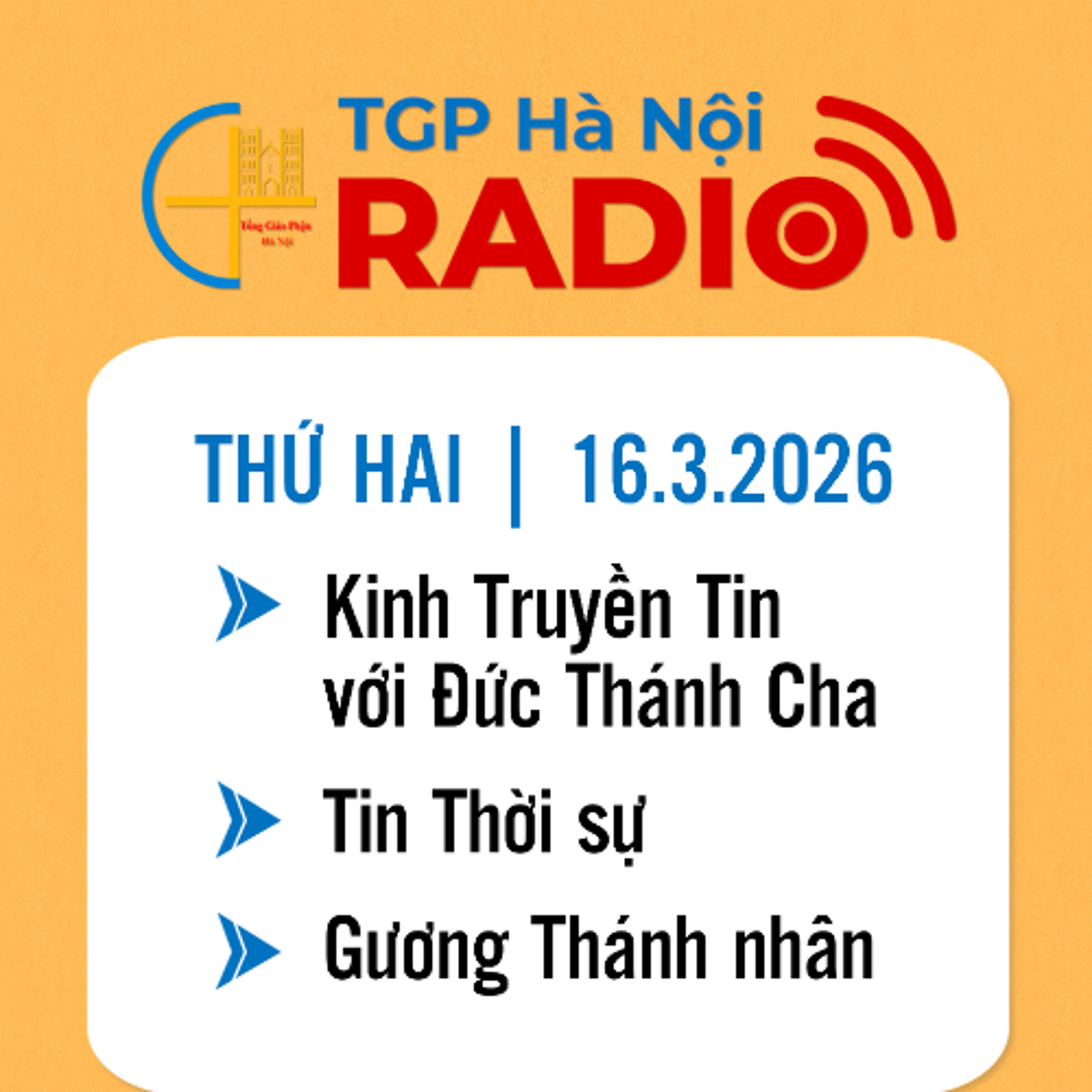 Thứ Hai ngày 16/3/2026