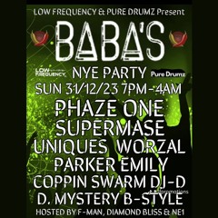 NYE 2024 dnb, Low Frequency & Pure Drumz, Baba's.
