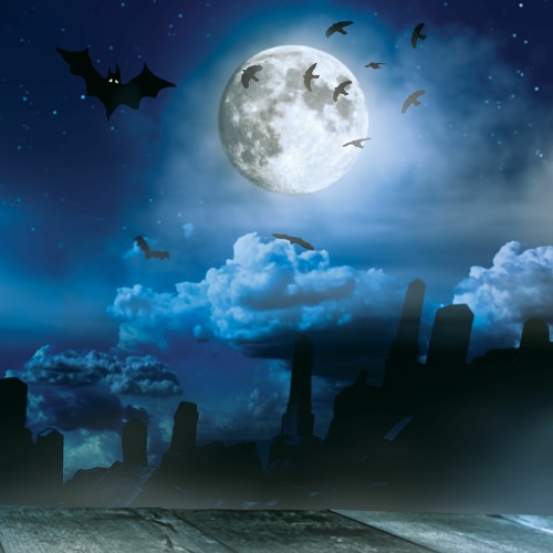 Wallpaper clouds, the moon, anime, the demon, vampire, bats