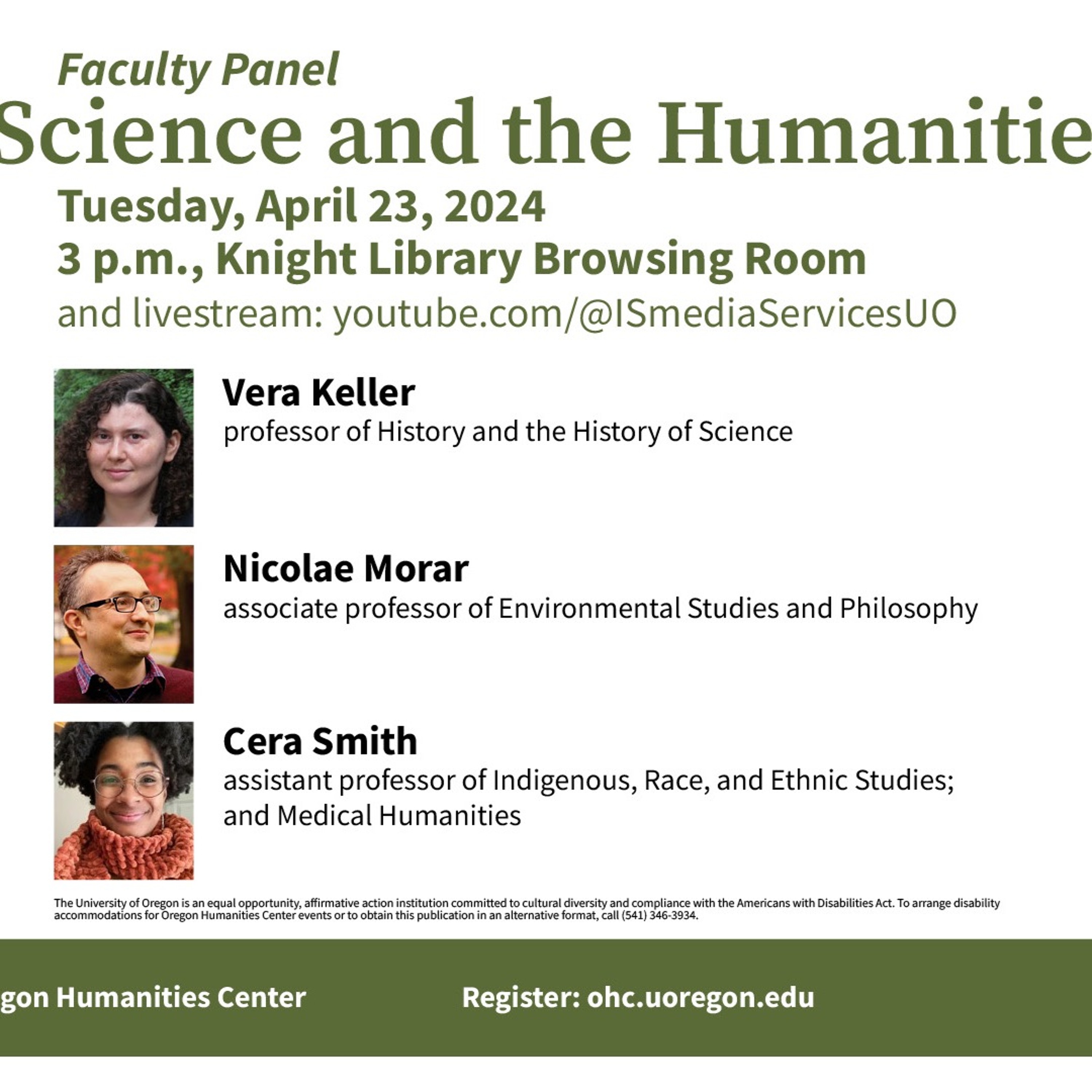 "Science and the Humanities" faculty panel