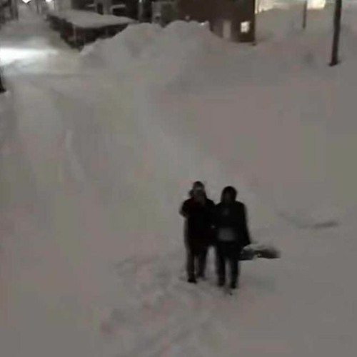 snow seeping into my shoes