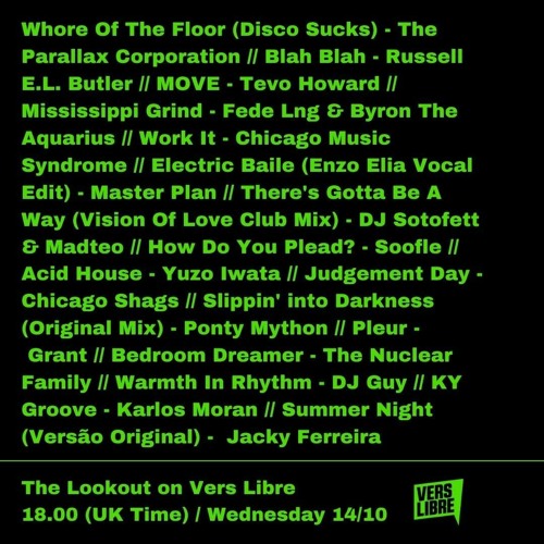 The Lookout On Vers Libre Radio - 15/10/20