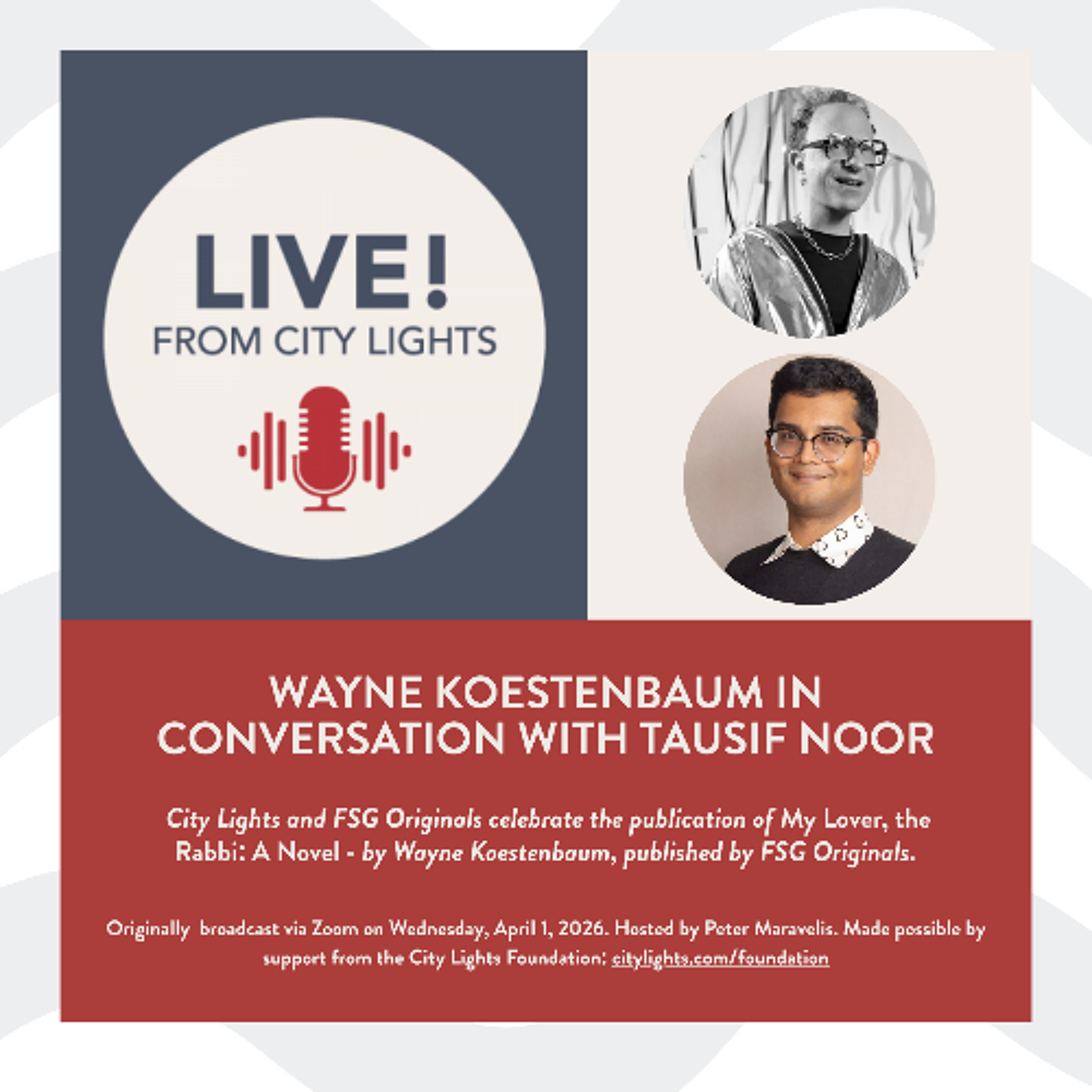 Wayne Koestenbaum in conversation with Tausif Noor episode artwork