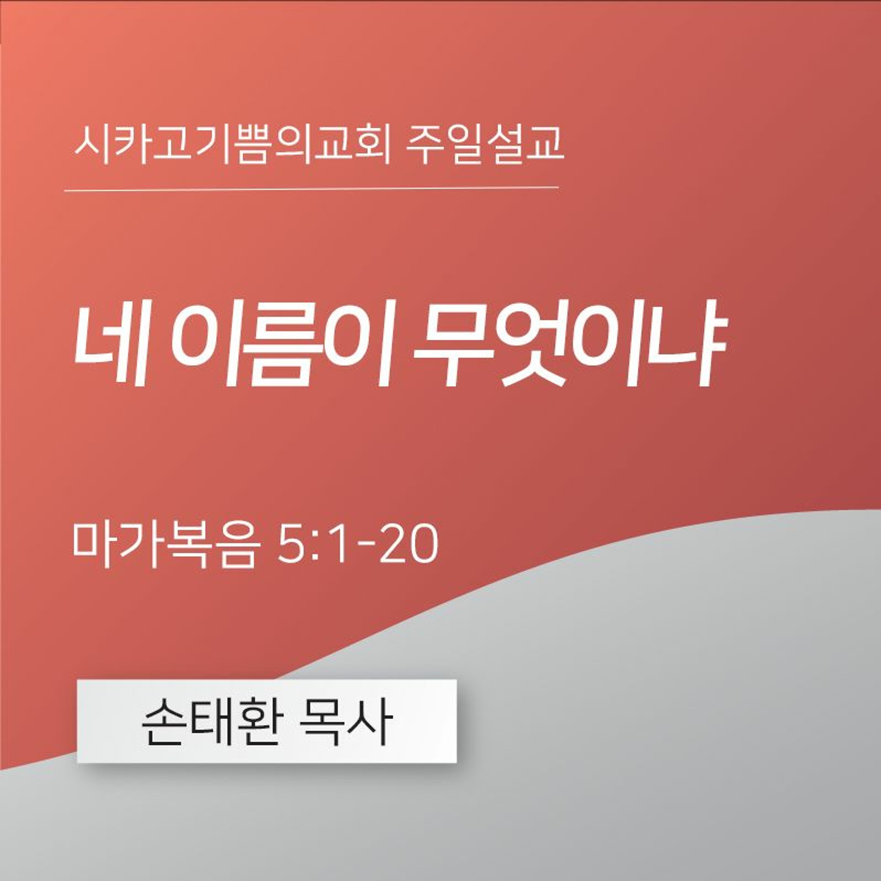 네 이름이 무엇이냐  | 손태환 목사 | 시카고 기쁨의 교회 - 20240225 episode artwork