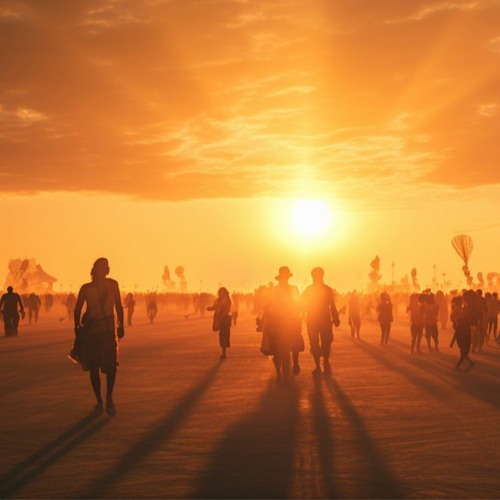 Burning Man 2023 - Sunrise in the deep playa