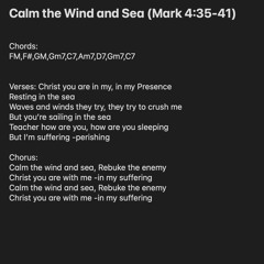 Calm the Wind and Sea(Mark 4:35-41)w/ Lyrics/Chords (Original)