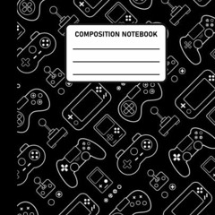 ( DJh ) Composition Notebook Video Game player: Wide Ruled Lined Paper Journal. Notebook for Kids, B