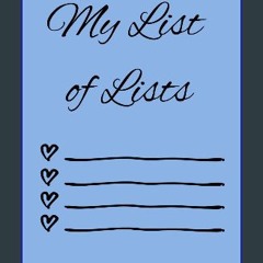 ebook read pdf ⚡ My List of Lists: Notebook/Journal. Ideal for making lists, planning, and organis