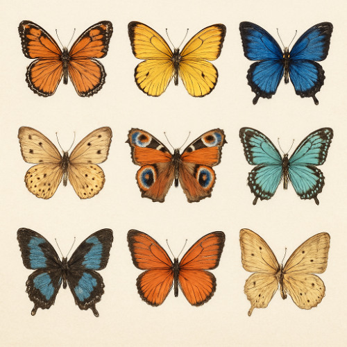 static butterflies