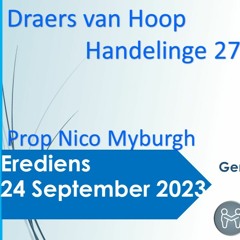Erediens 24 September 2023 Draers Van Hoop