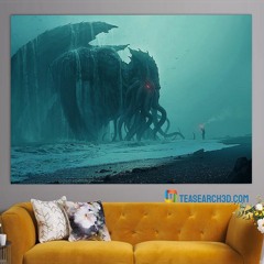 H P Lovecraft cthulhu sea monsters poster