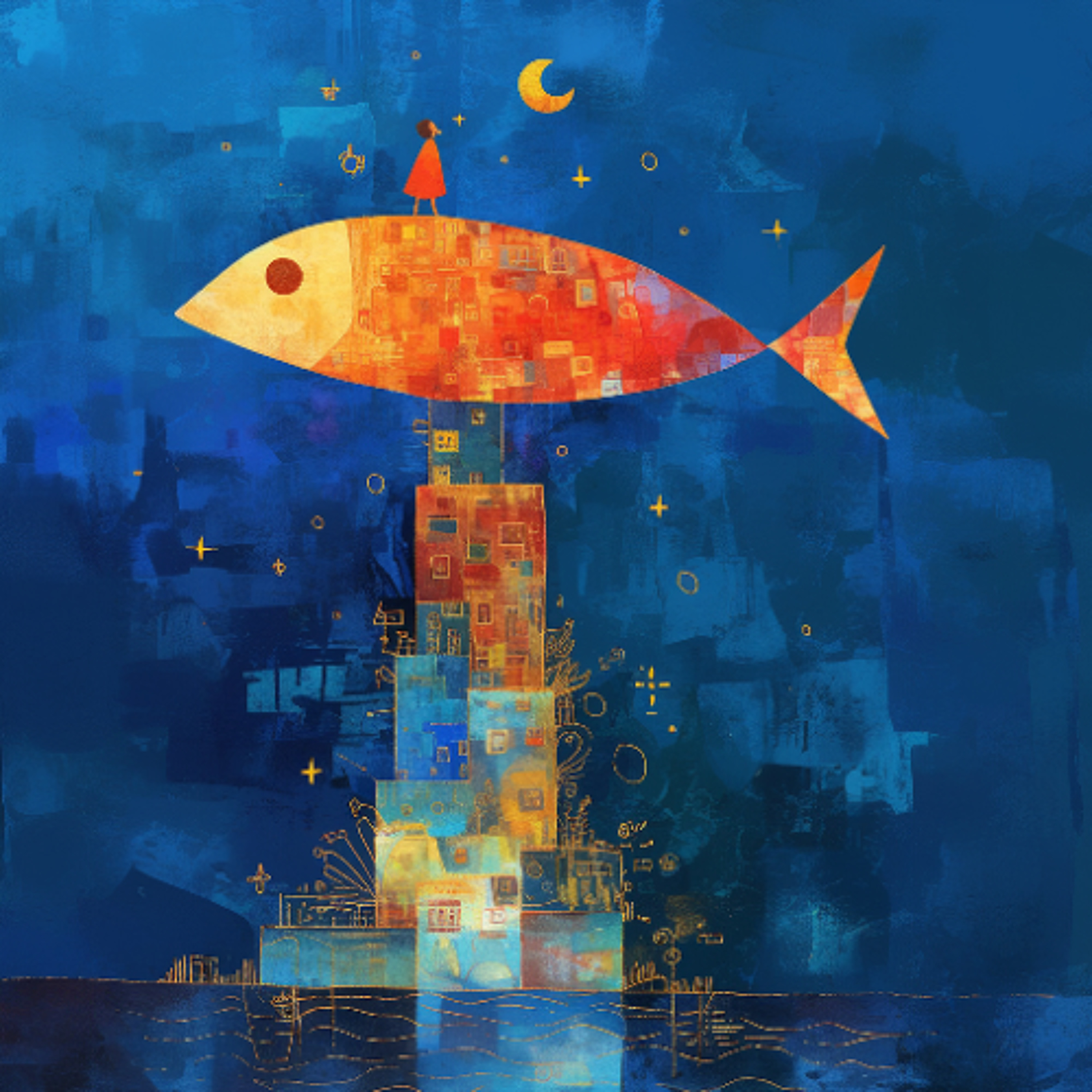 shakespearean fish swarm the sea far away from land - #4505 (99R32 31) by chair house 260415