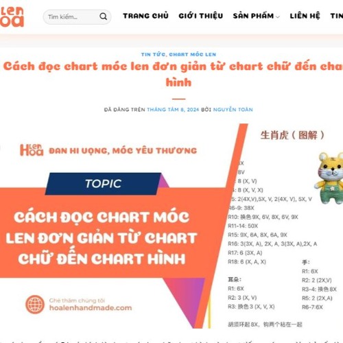 Cách đọc chart móc len chữ, hình và tiếng anh dễ nhất