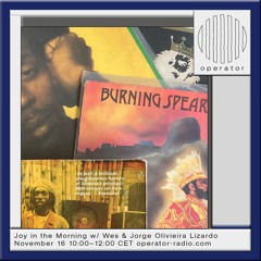 Joy in the Morning #12 Reggae Special w/ Jorge Lizardo @ Operator Radio - 16.11.24