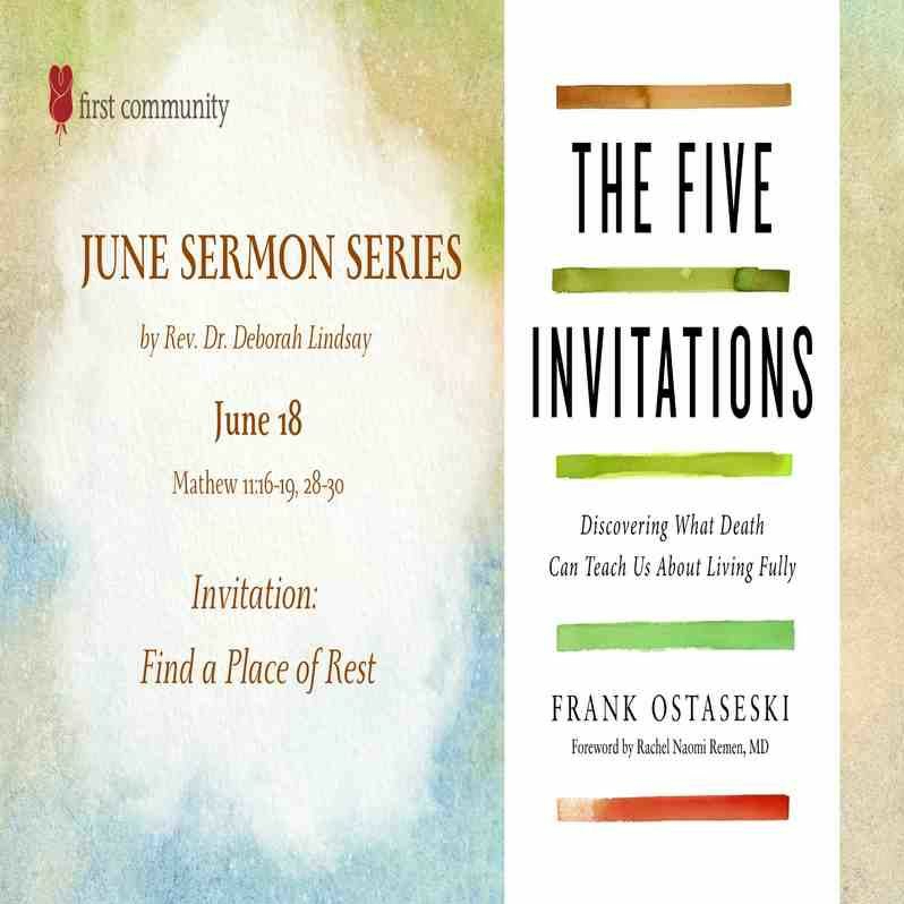 First Community Church 06.18.23 Deborah Lindsay Find A Place of Rest episode artwork