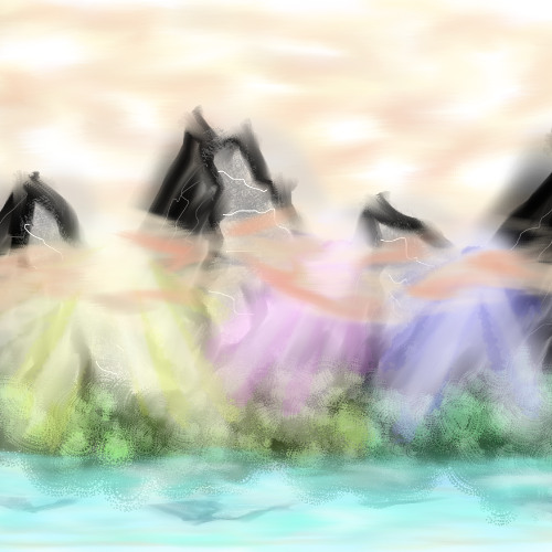 Light blue mountains