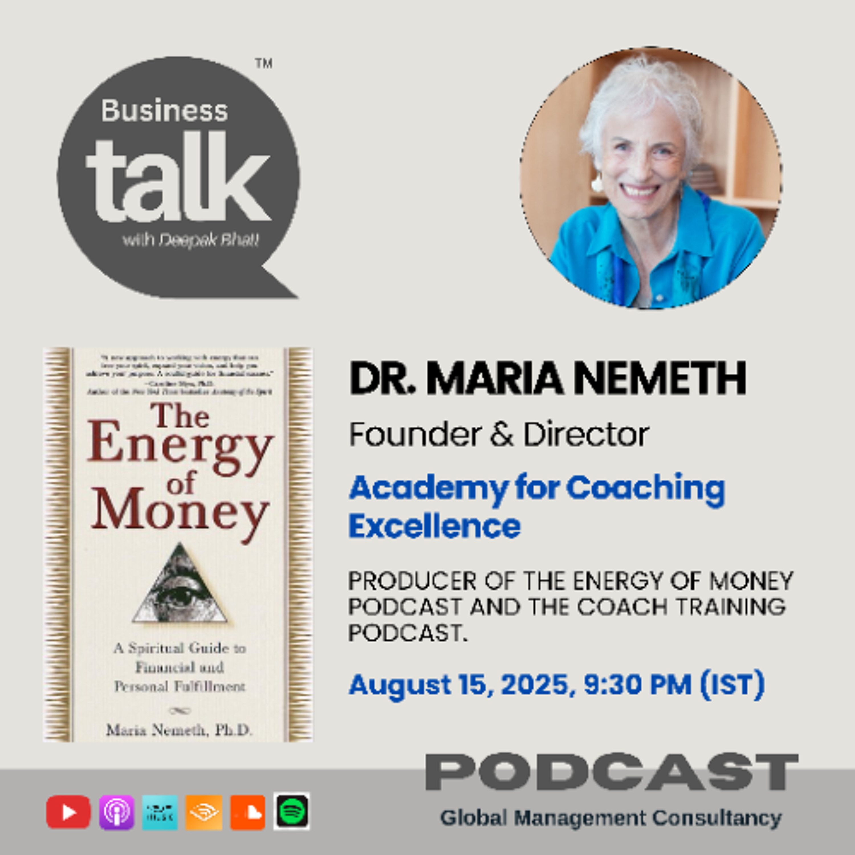 The Energy of Money: Finding Spiritual Fulfillment with Dr. Maria Nemeth episode artwork
