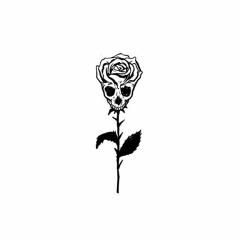 Skull in a rose