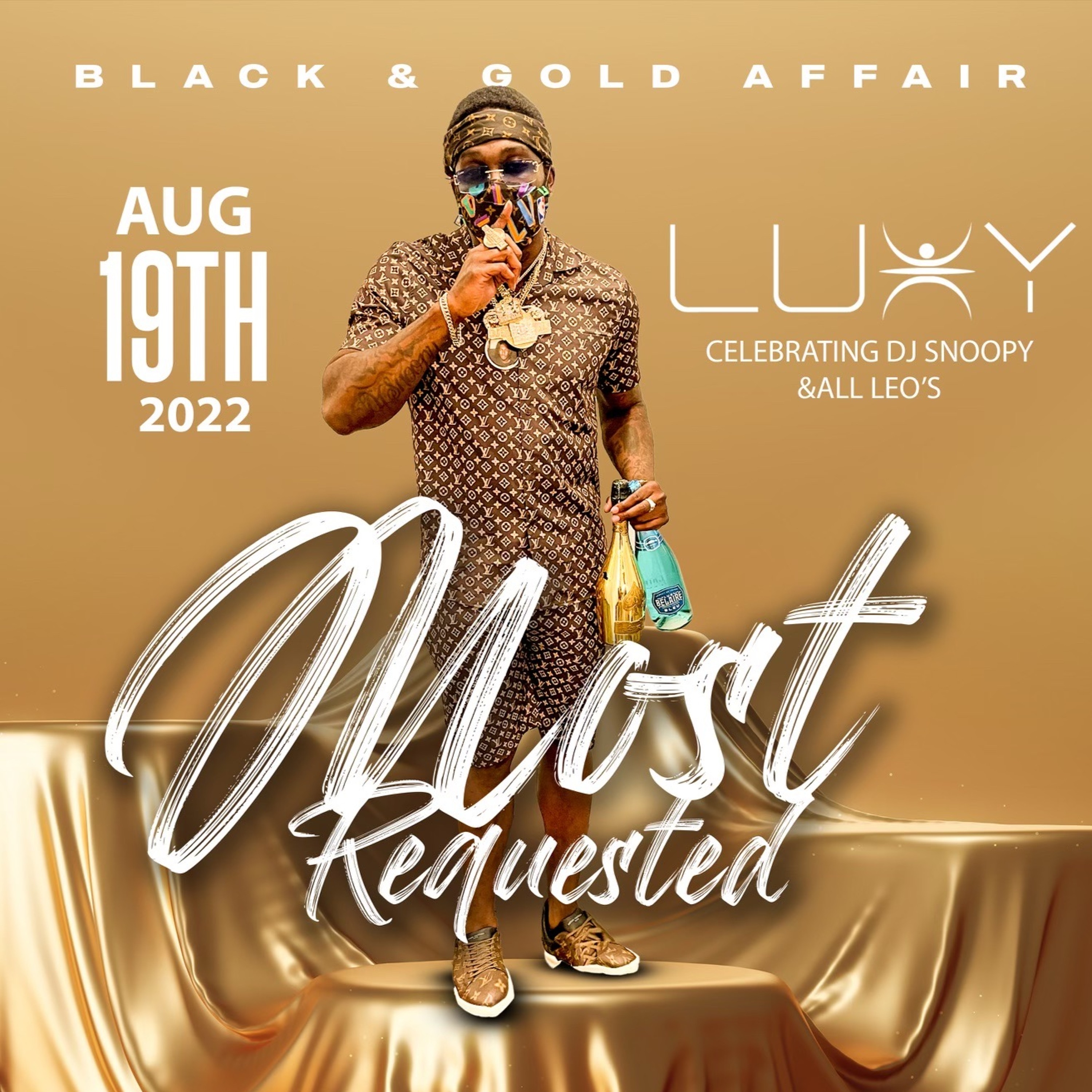 DJ SNOOPY BLACK & GOLD BIRTHDAY PROMO MIX (AUG 19 2022) INSIDE LUXY