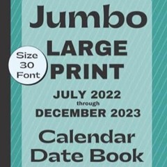 EPUB & PDF Jumbo Large Print 18-Months Calendar Date Book Simple Big Format Plann