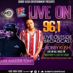 BOBBY KUSH & MIX MASTER TONY LIVE OUTSIDE ON 96.1 VOICE FM