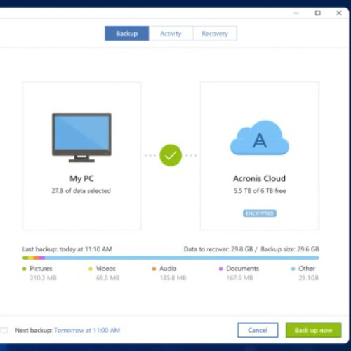 Acronis True Image makes file back ups simple and secure