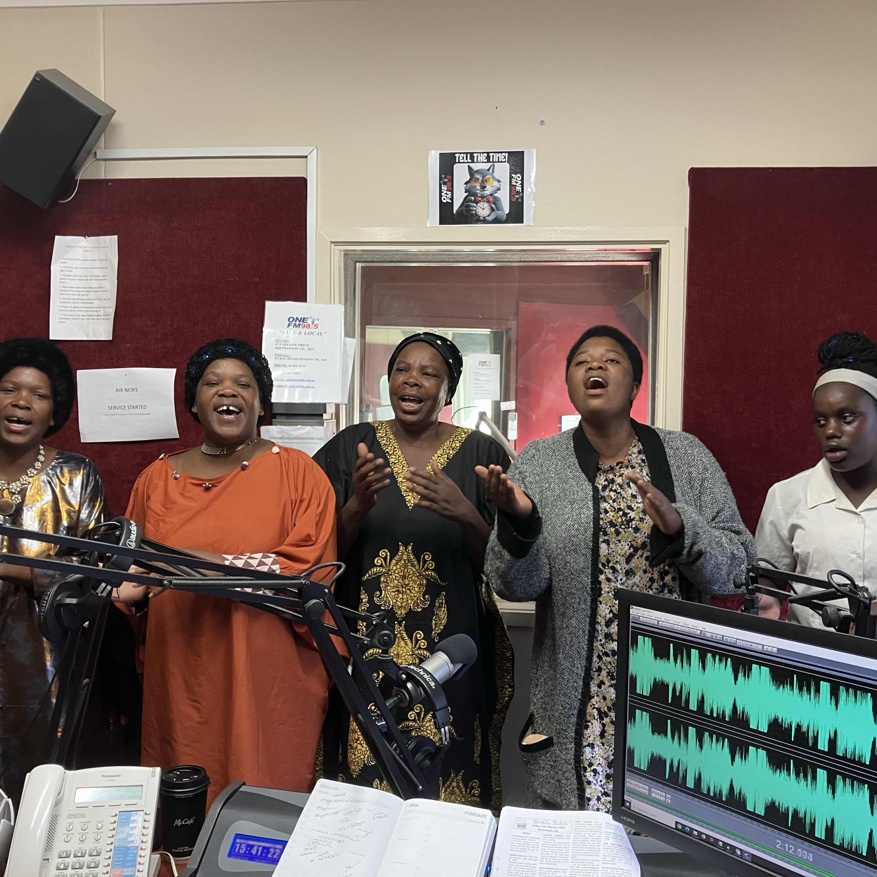 St Paul's Lutheran Church's African Choir play some live music in the One FM studio