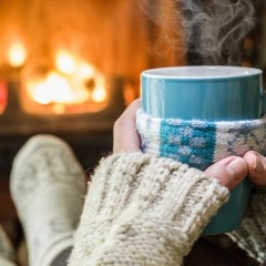 Warm Fireplace In Snowy Weather