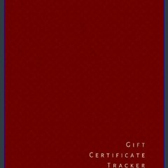 {ebook} 🌟 Gift Certificate Tracker: Organizer, journal, receipt book. Gift log book for business.