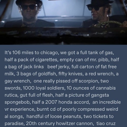 its 106 miles to chicago