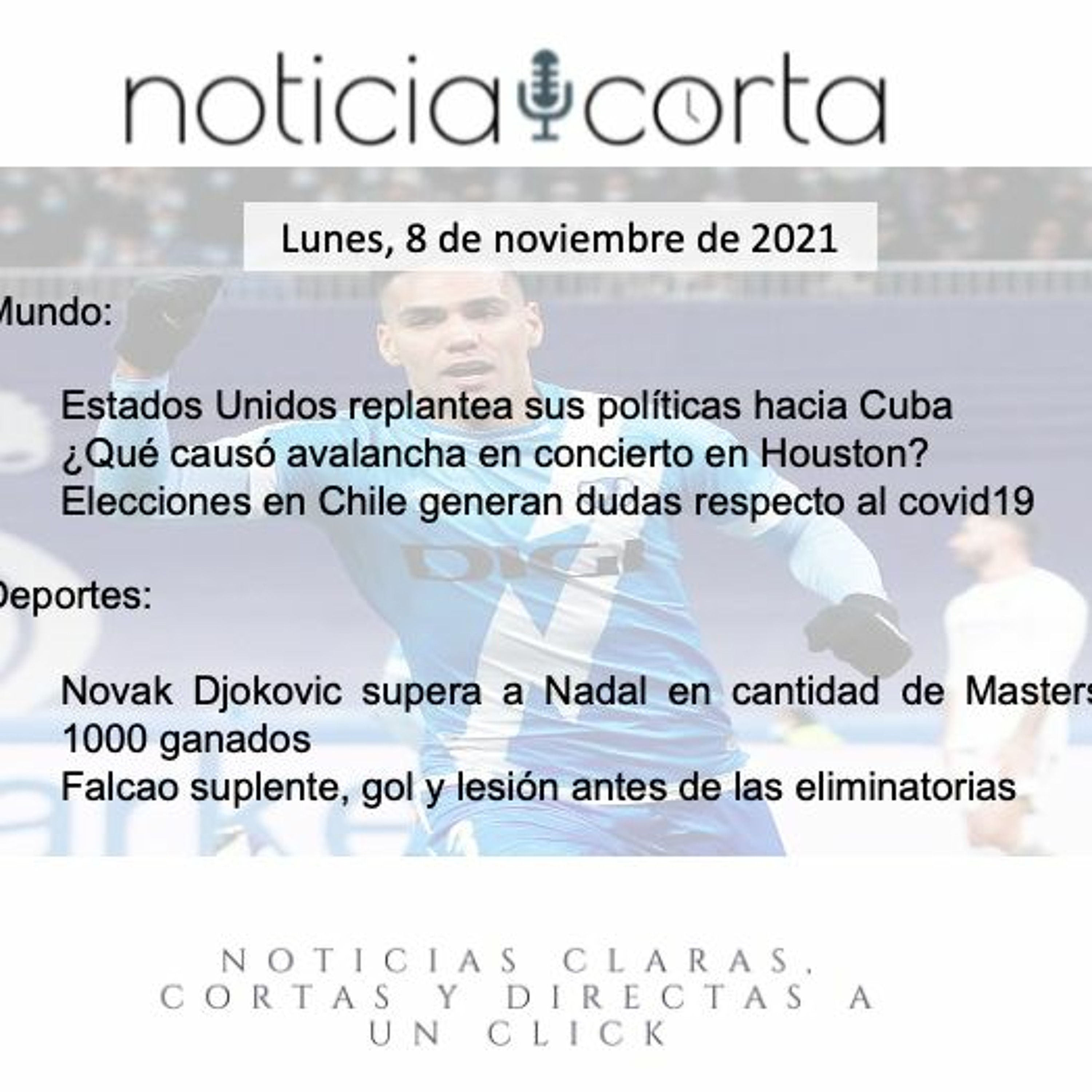 Noticia Corta, Lunes 8 De Noviembre De 2021