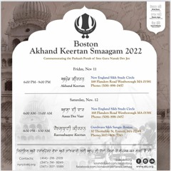 028 Boston Smaagam November 2022 ‐ Raensabaayee Keertan ‐ Bhai Davinderbir Singh Jee UK