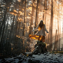 Girl in the brilliance of dawn