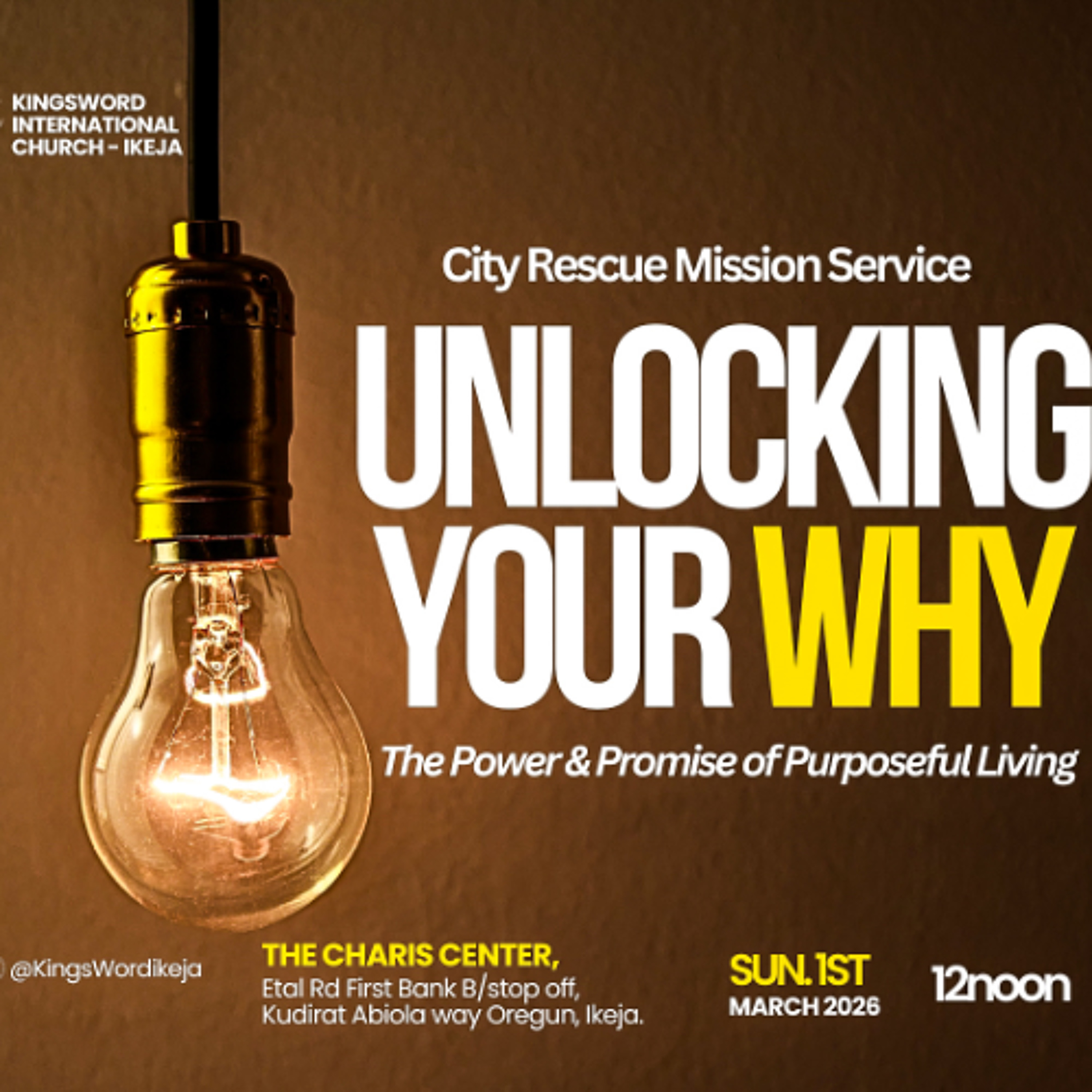 CRM SERVICE | 1ST MARCH 2026 | 12PM | UNLOCKING YOUR WHY: THE POWER & PROMISE OF PURPOSEFUL LIVING