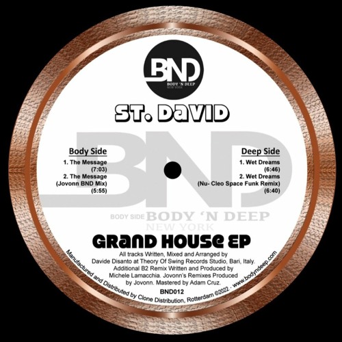 PREMIERE: St. David - The Message [Body 'N Deep]