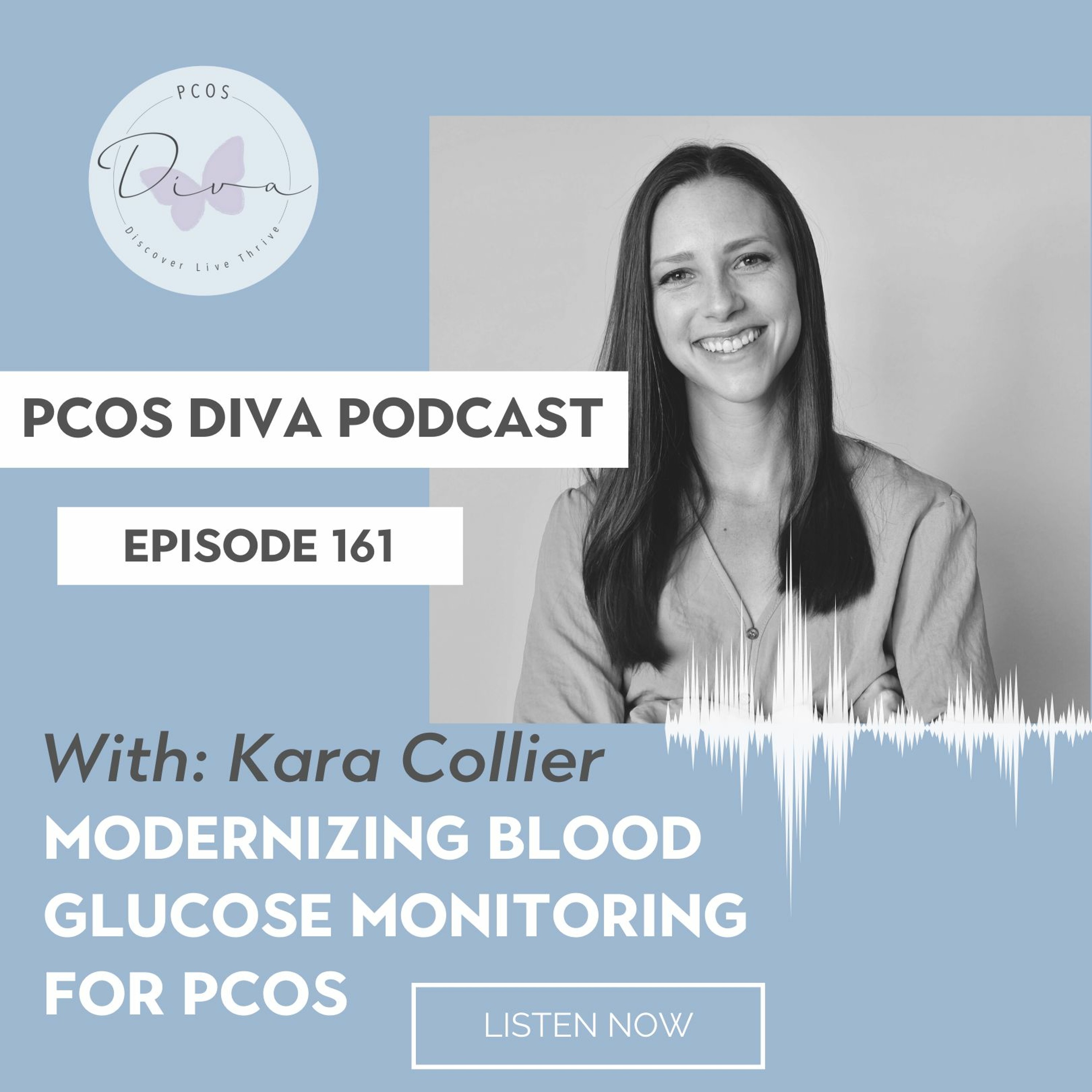 cover of episode 161- Modernizing Blood Glucose Monitoring for PCOS [with Kara Collier]