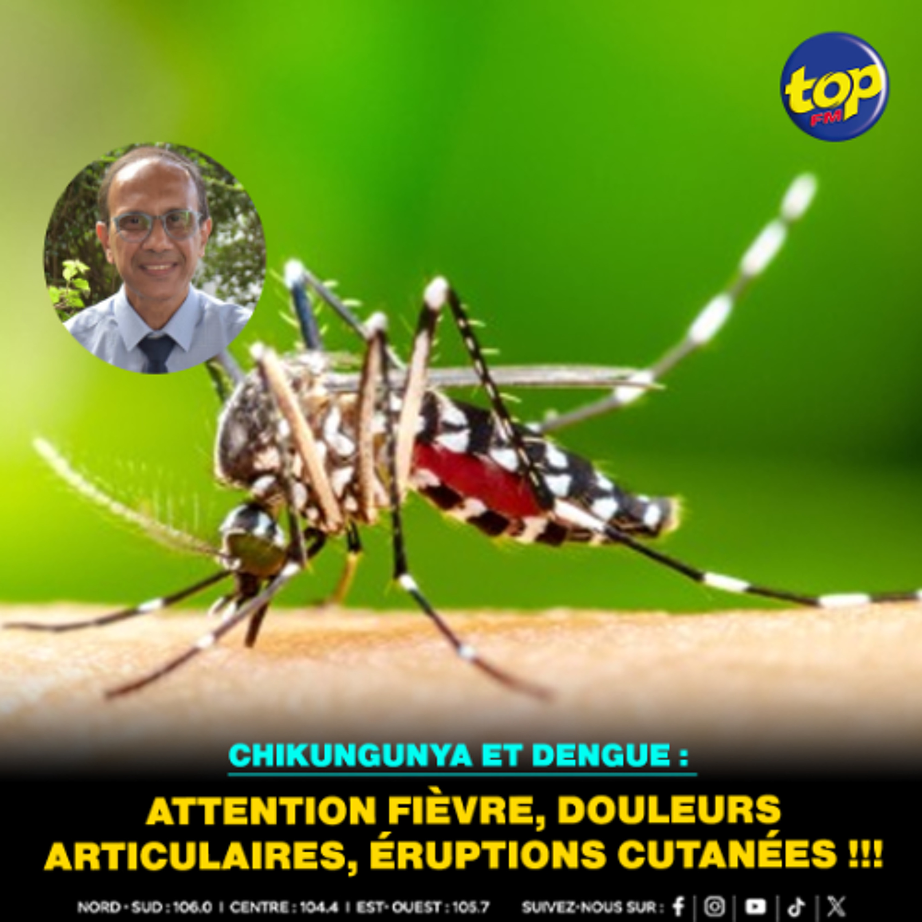 Chikungunya et dengue : Attention Fièvre, douleurs articulaires, éruptions cutanées !!!