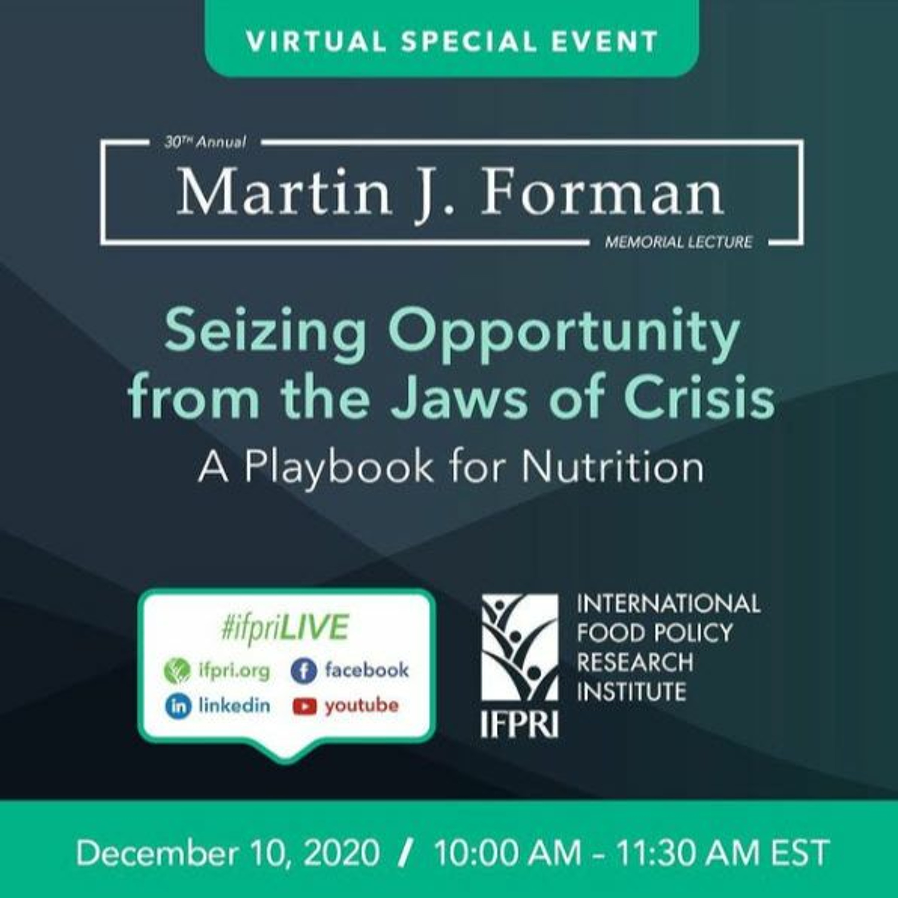 Martin J. Forman Memorial Lecture: Seizing Opportunity from the Jaws of Crisis episode artwork