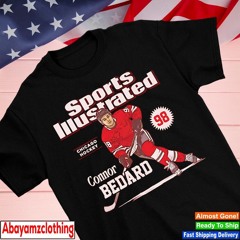 Chicago Blackhawks Connor Bedard sport illustrated and Chicago card shirt