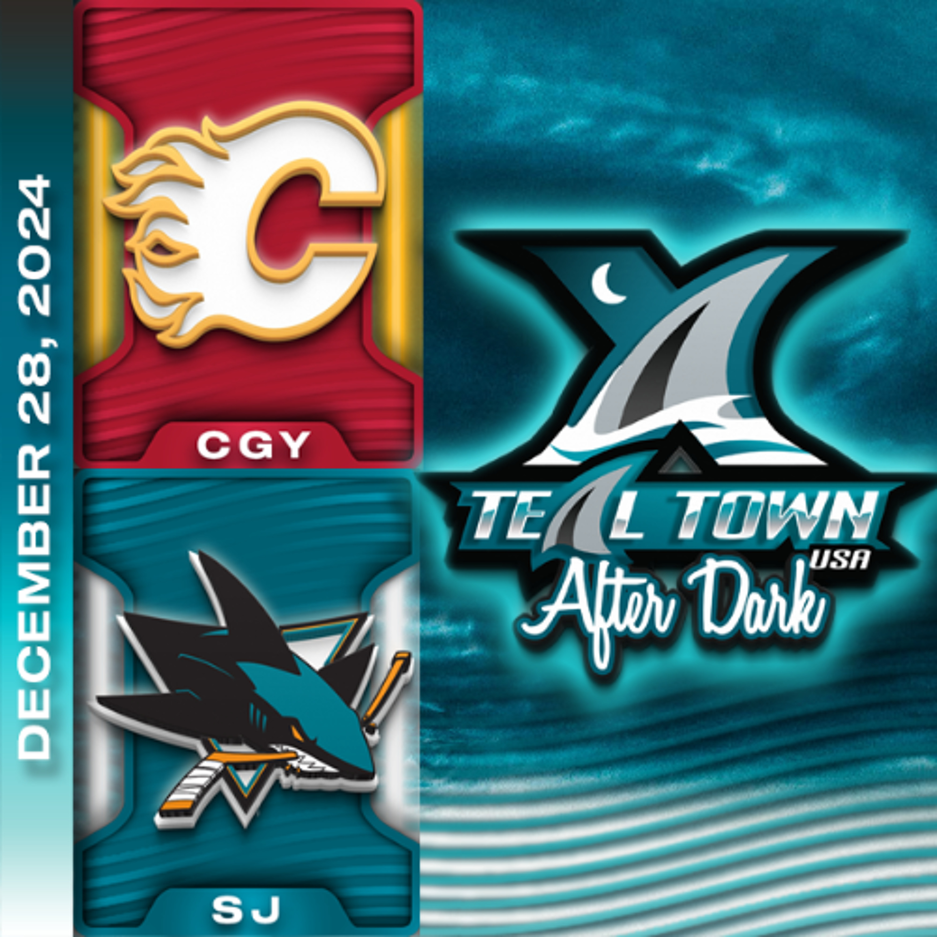 San Jose Sharks vs Calgary Flames - 12-28-2024 - Teal Town USA After Dark -Postgame
